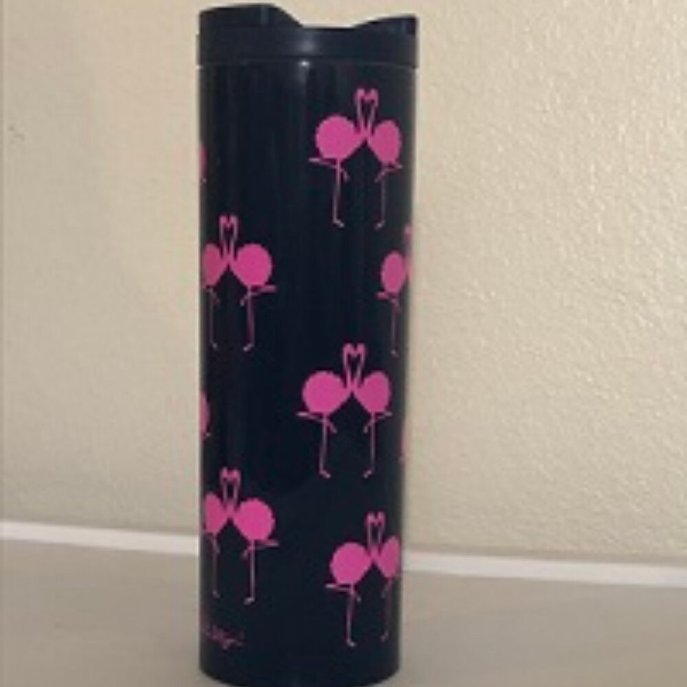 Lilly Pulitzer Travel Mug, Flamingo  18 ounces  (2.75" diameter, 8.5" high ) NEW - Picture 4 of 13
